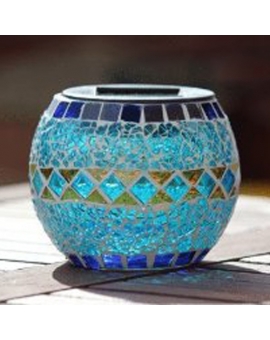 Mosaic Glass Solar Patio Light