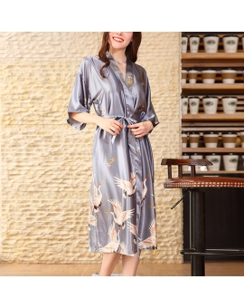 Bamboo Satin Long Kimono