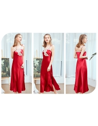 Bamboo Satin Lace Trim Nightgown