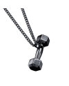 Dumbbell Fitness Titanium Necklace